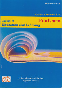 EduLearn : Journal of Education and Learning Vol. 8 No. 4, Nov 2014