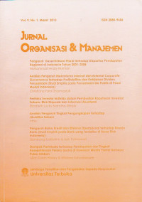Jurnal Organisasi dan Manajemen Vol.9 No.1