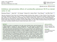 Inhibitory and preventive effects of Lactobacillus plantarum FB T9 on dental caries in rats