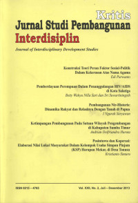 Kritis Jurnal Studi Pembangunan Interdisiplin v.xxii no.2