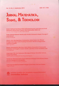 Jurnal Matematika, Sains, & Teknologi v.14, no.2