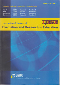 IJERE : International Journal of Evaluation and Research in Education Vol. 2, No. 1-4, 2013