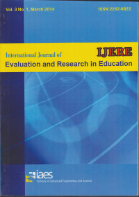 IJERE : International Journal of Evaluation and Research in Education Vol. 3, No. 1, March 2014