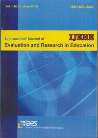IJERE : International Journal of Evaluation and Research in Education Vol. 3, No. 2, June 2014