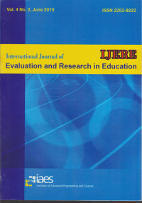 IJERE : International Journal of Evaluation and Research in Education Vol. 4, No. 2, June 2015
