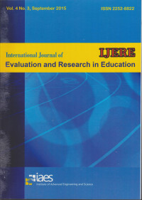 IJERE : International Journal of Evaluation and Research in Education Vol. 4, No. 3, Sept 2015