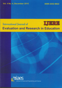 IJERE : International Journal of Evaluation and Research in Education Vol. 4, No. 4, Dec 2015