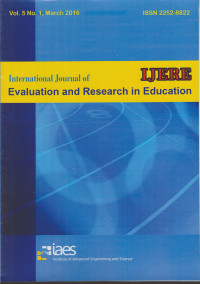 IJERE : International Journal of Evaluation and Research in Education Vol. 5, No. 1, March 2016
