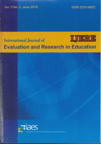 IJERE : International Journal of Evaluation and Research in Education Vol. 5, No. 2, Juni 2016