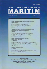 Jurnal Sains dan Teknologi MARITIM Vol.X,No.1