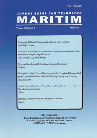 Jurnal Sains dan Teknologi MARITIM Vol.XI,No.2