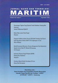 Jurnal Sains dan Teknologi MARITIM Vol.XI,No.1