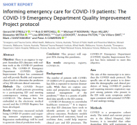 Informing emergency care for COVID-19 patients: The COVID-19 Emergency Department Quality Improvement Project protocol