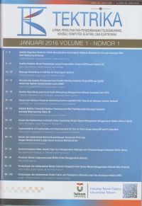 Tektrika : Jurnal Penelitian dan Pengembangan Telekomunikasi, Kendali, Komputer, Elektrik dan Elektronika Vol. 1, No. 1, Jan 2016