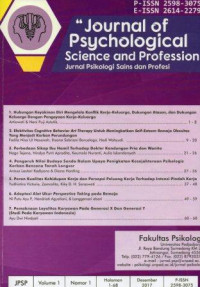 Journal of Psychological Science and Profession (JPSP): Jurnal Psikologi Sains dan Profesi Desember 2017