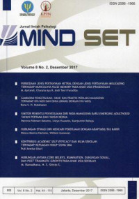 MIND SET: Jurnal Ilmiah Psikologi, Desember 2017