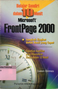 Microsoft FrontPage 2000 : Belajar Sendiri dalam 10 Menit