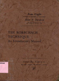 The Rorschach Teqhnique : An Introductory Manual