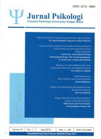 Image of Jurnal Psikologi Universitas Gadjah Mada: April 2015