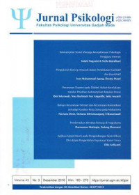 Image of Jurnal Psikologi Universitas Gadjah Mada: April 2017