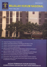 Jurnal MAJALAH HUKUM NASIONAL No.1 th 2012