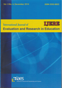 Image of IJERE : International Journal of Evaluation and Research in Education Vol. 3, No. 4, Dec 2014