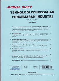 Jurnal Riset TEKNOLOGI PENCEGAHAN PENCEMARAN INDUSTRI Vol.1 No.3