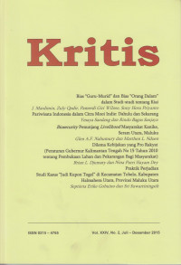 Kritis Vol. XXIV, No. 2, Juli - Desember 2015