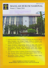 Majalah Hukum Nasional No. 2 Th. 2016