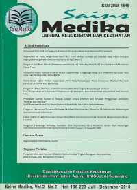 Sains Medika: Jurnal Kedokteran dan Kesehatan vol.2, No.2